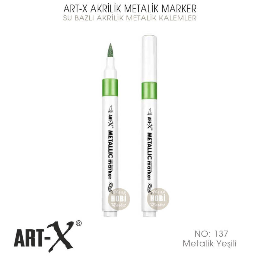 Art-X Akrilik Metalik Marker 137 Yeşil Renkli Kalem - 1