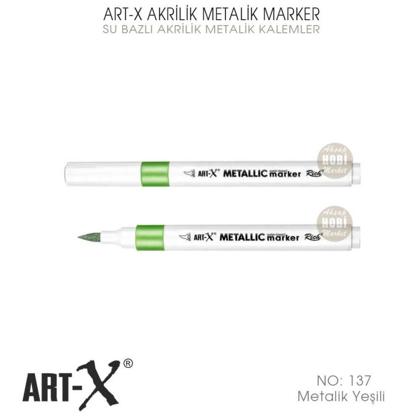 Art-X Akrilik Metalik Marker 137 Yeşil Renkli Kalem - 2