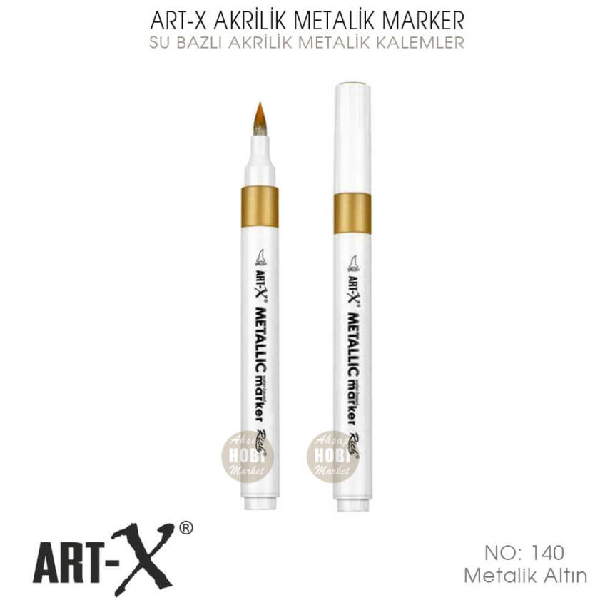 Art-X Akrilik Metalik Marker 140 Altın Renkli Kalem - 1