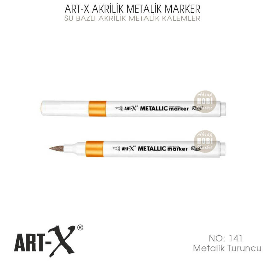 Art-X Akrilik Metalik Marker 141 Turuncu Renkli Kalem - 2