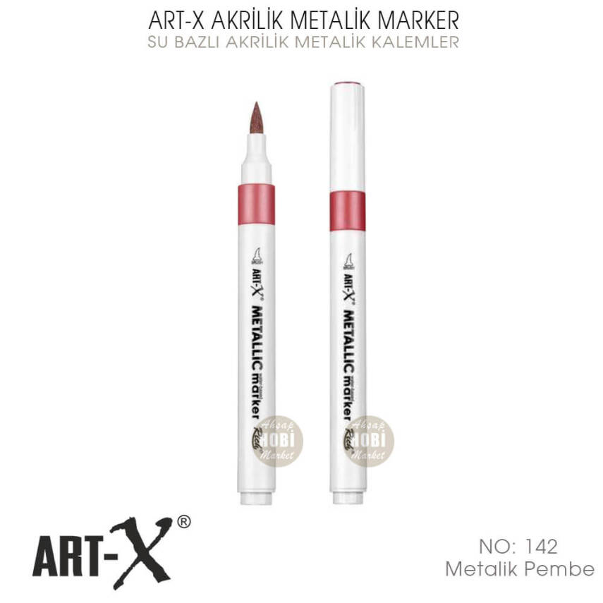 Art-X Akrilik Metalik Marker 142 Pembe Renkli Kalem - 1