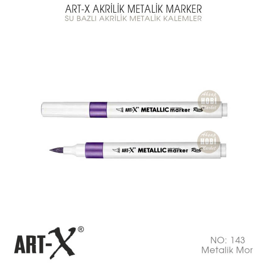 Art-X Akrilik Metalik Marker 143 Mor Renkli Kalem - 2