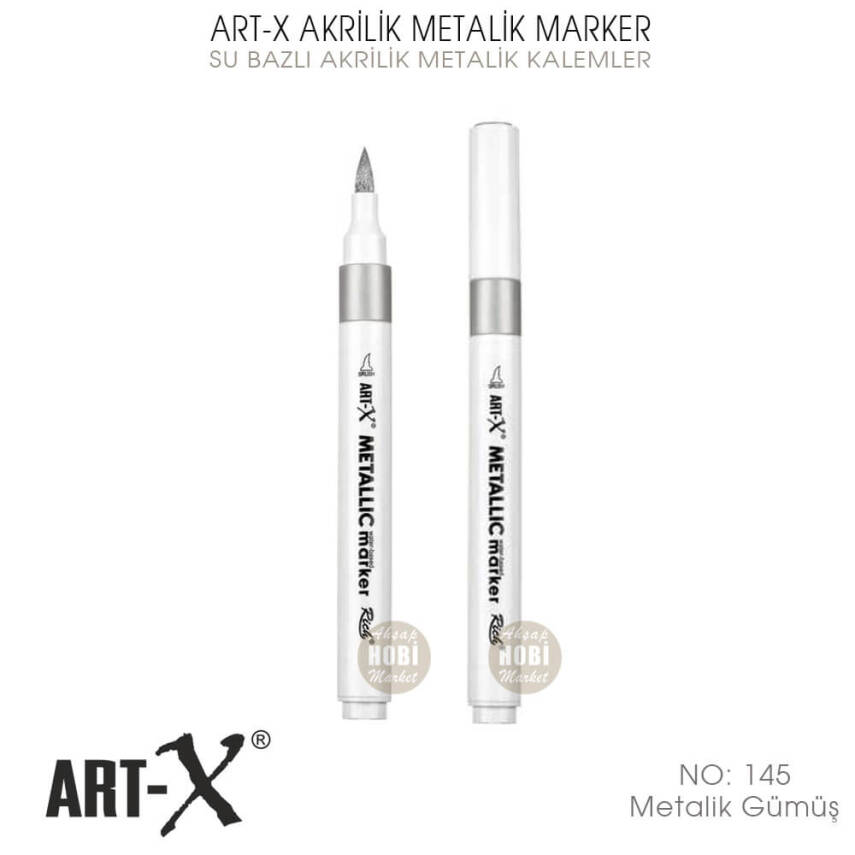 Art-X Akrilik Metalik Marker 145 Gümüş Renkli Kalem - 1