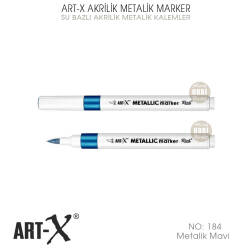 Art-X Akrilik Metalik Marker 184 Mavi Renkli Kalem - Art-X (1)