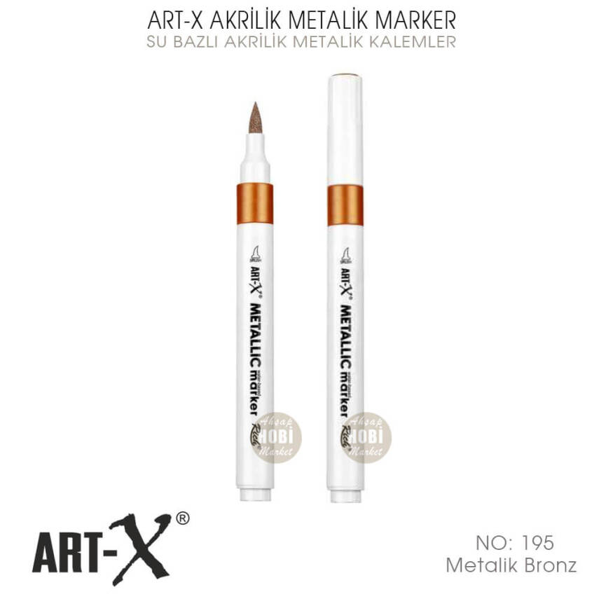 Art-X Akrilik Metalik Marker 195 Bronz Renkli Kalem - 1