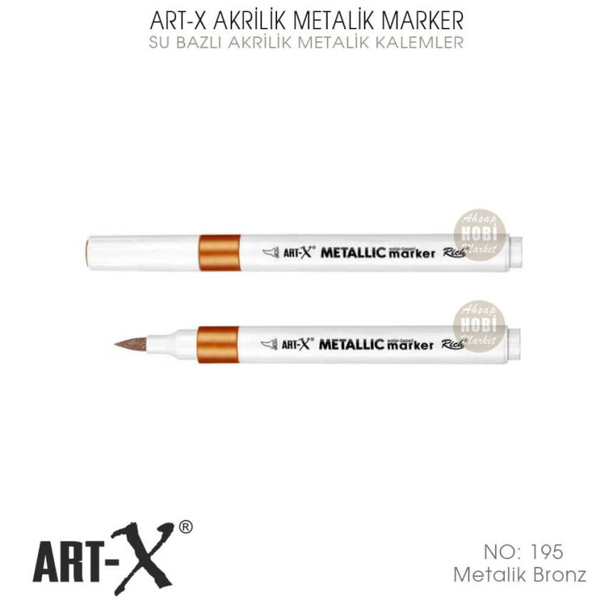 Art-X Akrilik Metalik Marker 195 Bronz Renkli Kalem - 2