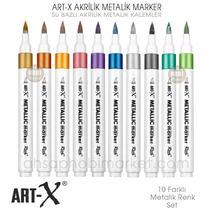 Art-X Akrilik Metalik Marker Seti 10 Renk - 1