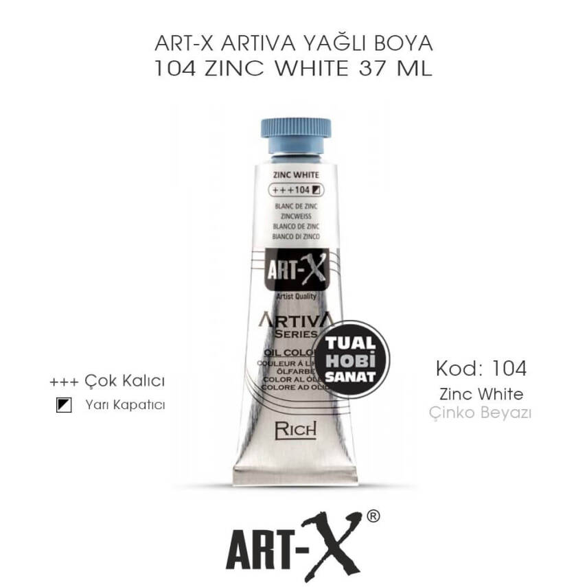 Art-X Artiva Yağlı Boya 104 Zinc White (Çinko Beyazı) 37 ml - 1
