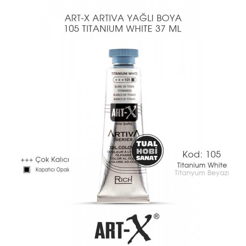 Art-X Artiva Yağlı Boya 105 Titanium White (Titanyum Beyazı) 37 ml - 1