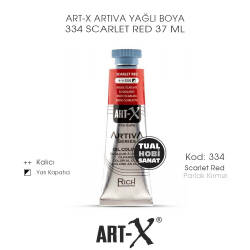 Art-X Artiva Yağlı Boya 334 Scarlet Red (Parlak Kırmızı) 37 ml - Art-X