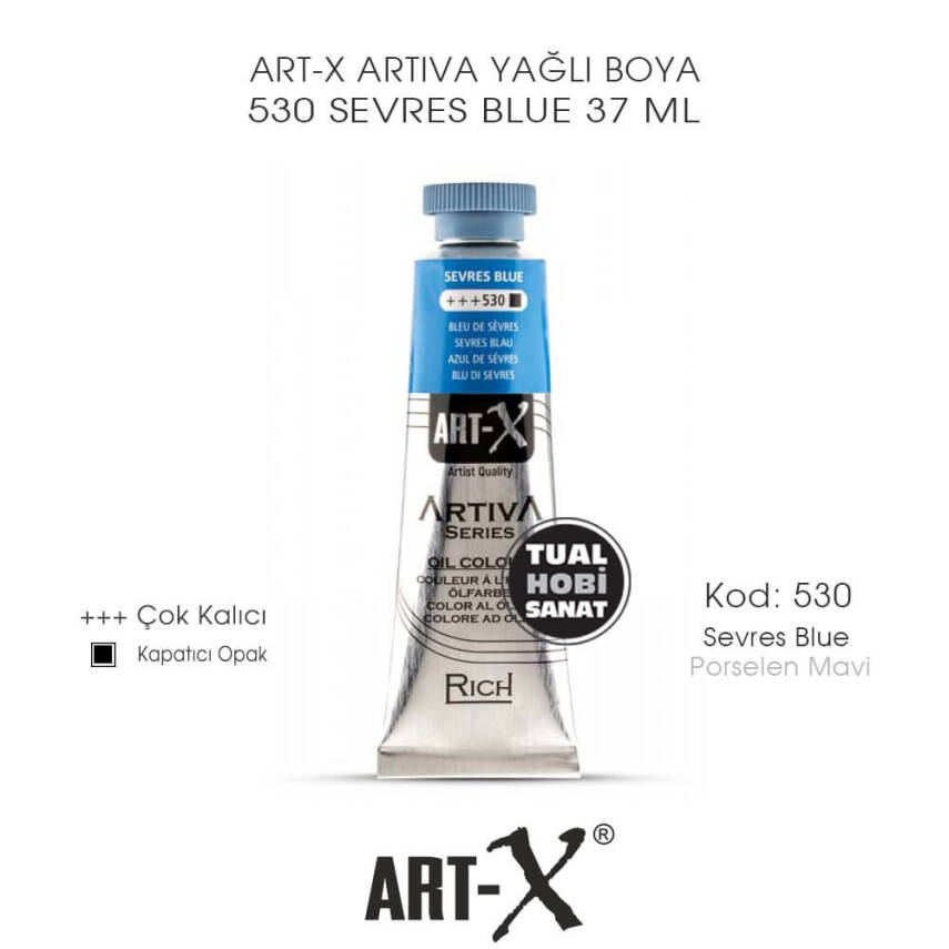 Art-X Artiva Yağlı Boya 530 Sevres Blue (Porselen Mavi) 37 ml - 1