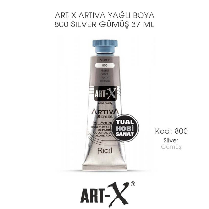 Art-X Artiva Yağlı Boya 800 Silver (Gümüş) 37 ml - 1