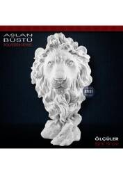 Aslan Büstü Heykeli (32x19 cm) Ham Polyester - Tual Hobi Sanat