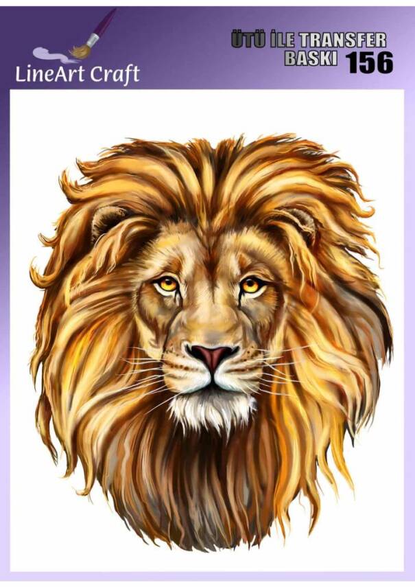 Aslan Desenli Kumaş Transfer Kağıdı LNT-K156 (20x20 cm) - 1