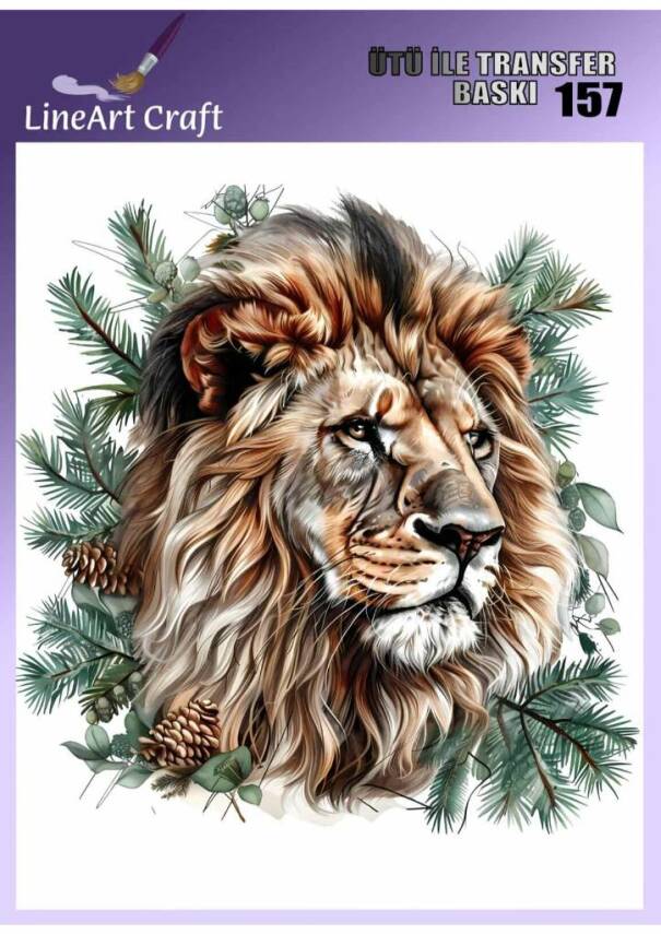 Aslan Desenli Kumaş Transfer Kağıdı LNT-K157 (20x20 cm) - 1