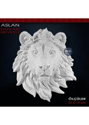 Aslan Duvar Heykeli (22x19 cm) Ham Polyester - Tual Hobi Sanat