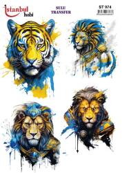 Aslan Figürlü Sulu Transfer Kağıdı STI-974 - Tual Hobi Craft İst
