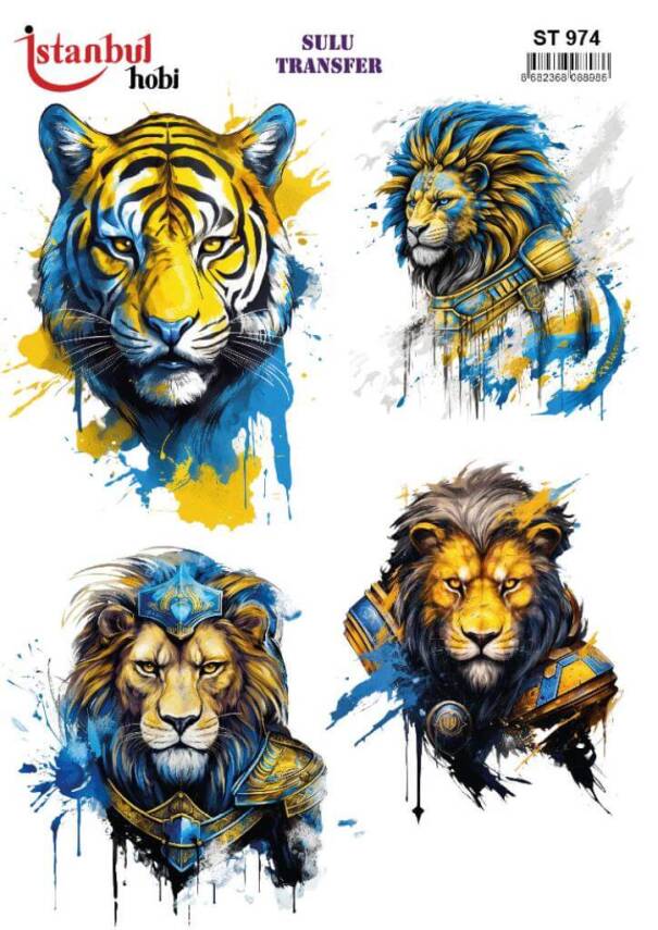 Aslan Figürlü Sulu Transfer Kağıdı STI-974 - 1