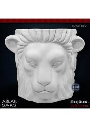Aslan Heykel Saksı Büyük Boy (20x19 cm) Ham Polyester - Tual Hobi Sanat