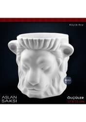 Aslan Heykel Saksı Küçük Boy (17x15 cm) Ham Polyester - Tual Hobi Sanat (1)