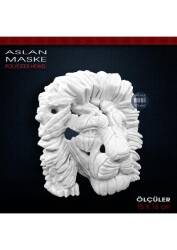 Aslan Maske Biblo Heykeli (15x15 cm) Ham Polyester - Tual Hobi Sanat (1)