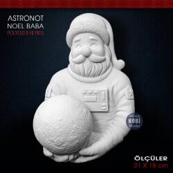 Astronot Noel Baba Biblo (21x18 cm) Ham Polyester - Tual Hobi Sanat