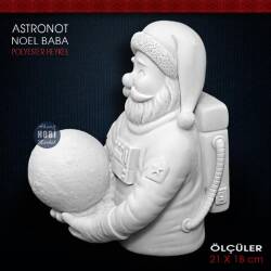 Astronot Noel Baba Biblo (21x18 cm) Ham Polyester - Tual Hobi Sanat (1)