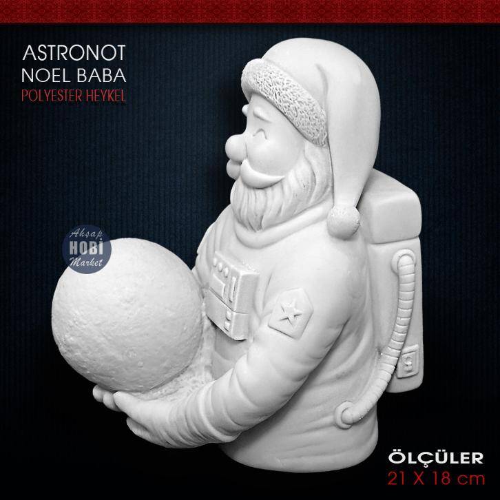 Astronot Noel Baba Biblo (21x18 cm) Ham Polyester - 2