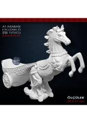 At Arabası Figürlü Şişe Tutucu Şaraplık (39x27 cm) Ham Polyester - Tual Hobi Sanat