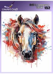 At Desenli Kumaş Transfer Kağıdı LNT-K152 (20x20 cm) - Line Art