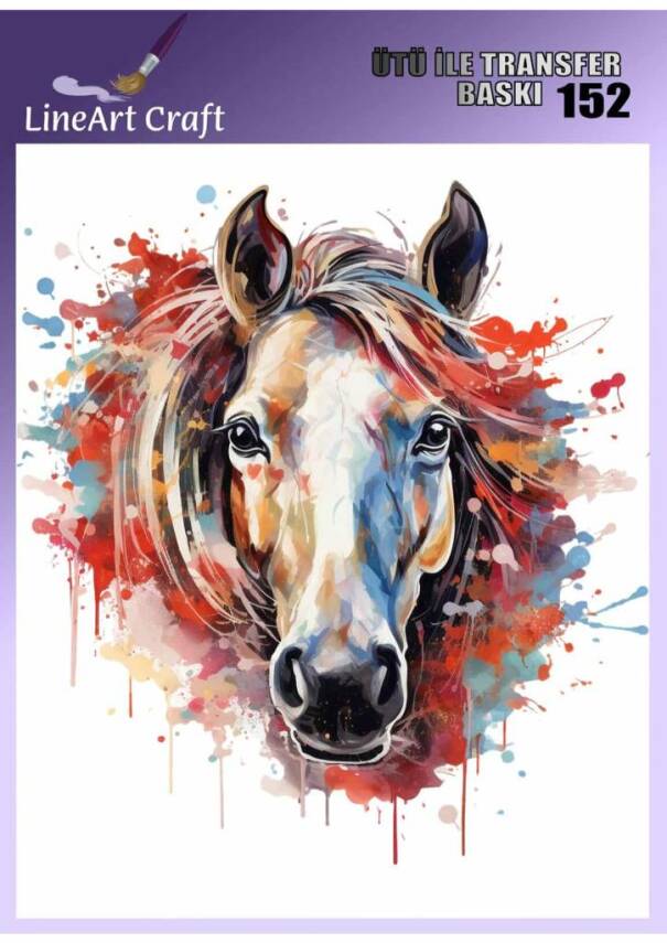 At Desenli Kumaş Transfer Kağıdı LNT-K152 (20x20 cm) - 1