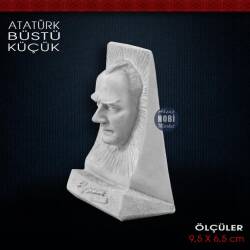 Atatürk Biblo Küçük (9,5x6,5 cm) Ham Polyester - Tual Hobi Sanat (1)