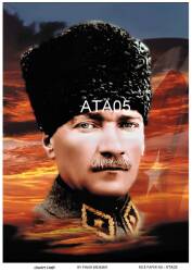 Atatürk Desenli Pirinç Dekopaj Model : ATA05 - Line Art