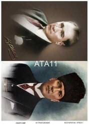 Atatürk Desenli Pirinç Dekopaj Model : ATA11 - Line Art