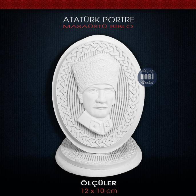 Atatürk Portre Masaüstü Biblo (12x10cm) Ham Polyester - 2
