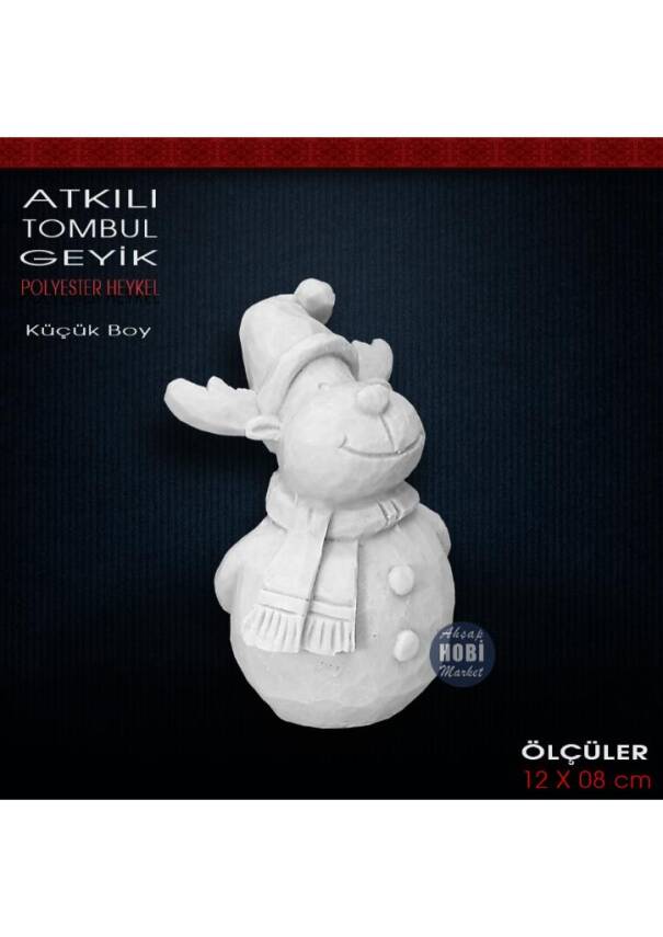 Atkılı Tombul Geyik Biblo (12x8 cm) Ham Polyester - 1