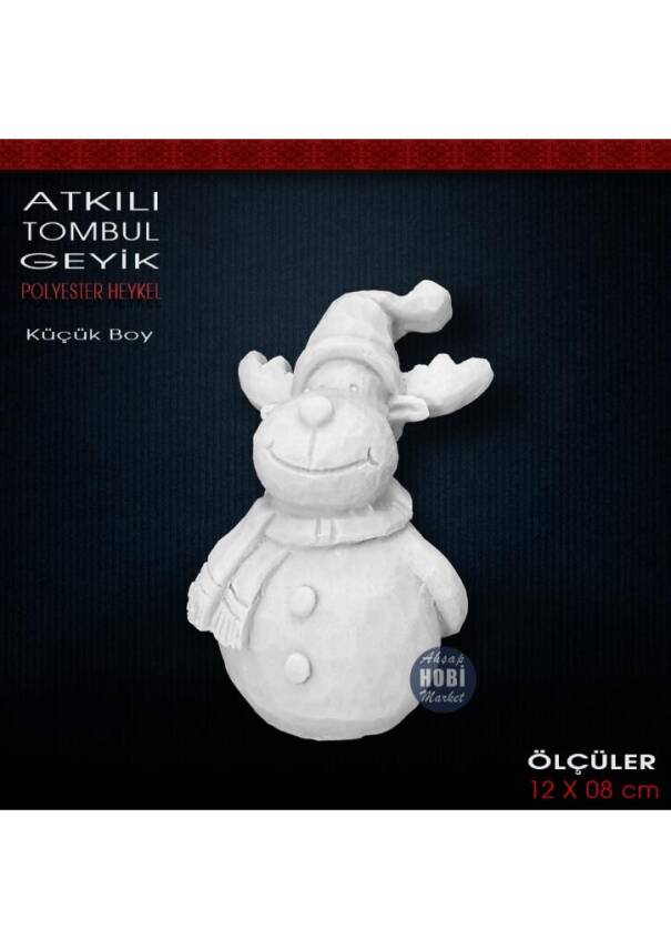 Atkılı Tombul Geyik Biblo (12x8 cm) Ham Polyester - 2
