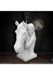 Atlı Kız Abajur Altı (43x26 cm) Ham Polyester - Tual Hobi Sanat