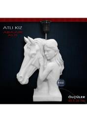 Atlı Kız Abajur Altı (43x26 cm) Ham Polyester - Tual Hobi Sanat (1)