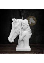 Atlı Kız Abajur Altı (43x26 cm) Ham Polyester - 3