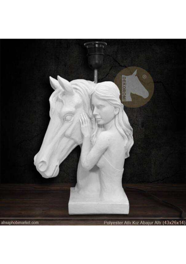 Atlı Kız Abajur Altı (43x26 cm) Ham Polyester - 3