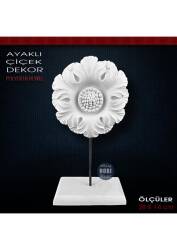 Ayaklı Çiçek Dekor Biblo (28x14 cm) Ham Polyester - Tual Hobi Sanat