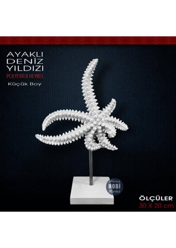 Ayaklı Deniz Yıldızı Küçük Boy (30x20 cm) Ham Polyester - 1