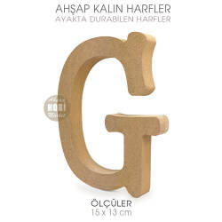 Ayakta Durabilen Kalın G Harfi (15x13 cm) Ham Ahşap - Tual Hobi Craft İst