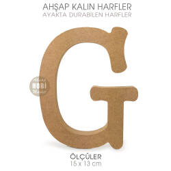 Ayakta Durabilen Kalın G Harfi (15x13 cm) Ham Ahşap - Tual Hobi Craft İst (1)