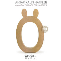 Ayakta Durabilen Kalın Ö Harfi (18x12 cm) Ham Ahşap - Tual Hobi Craft İst (1)