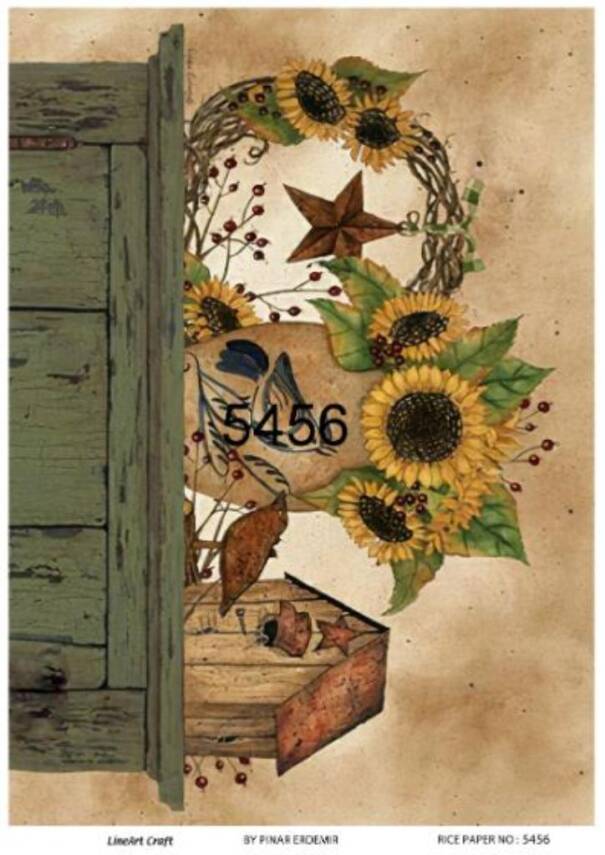 Ayçiçeği Desenli Pirinç Dekopaj Model : 5456 - 1