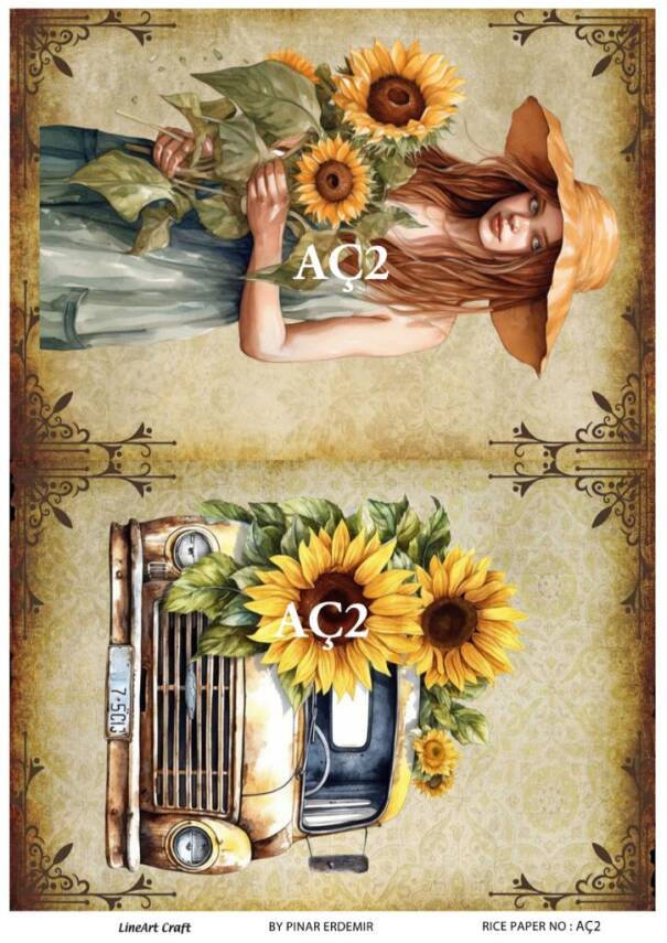 Ayçiçeği Desenli Pirinç Dekopaj Model : AÇ02 - 1
