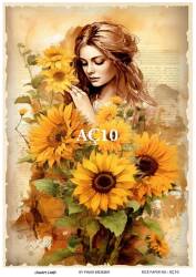 Ayçiçeği Desenli Pirinç Dekopaj Model : AÇ10 - Line Art