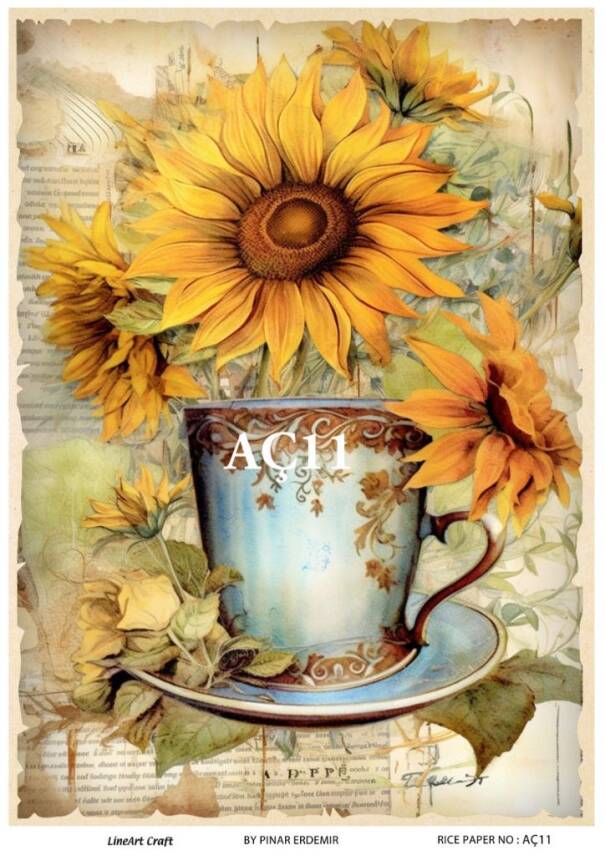 Ayçiçeği Desenli Pirinç Dekopaj Model : AÇ11 - 1